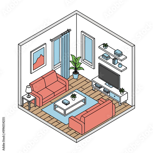 Modern living room interior design.