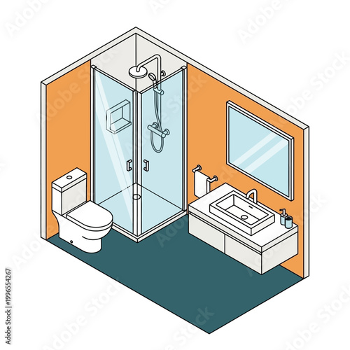 Modern bathroom sink and toilet setup.