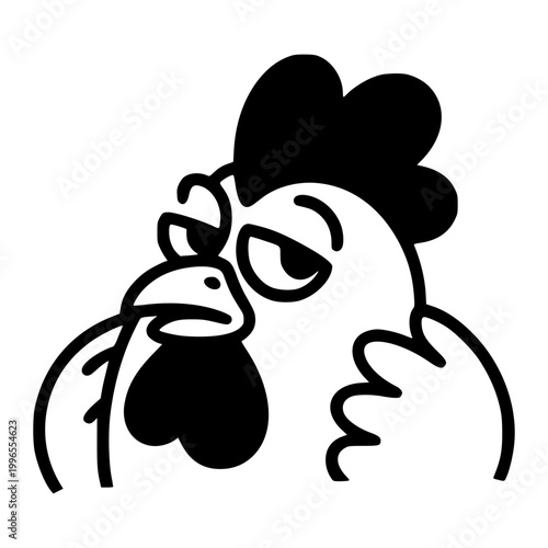 Emo Chicken Illustration