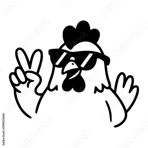 Fotografía Peace Chicken Illustration