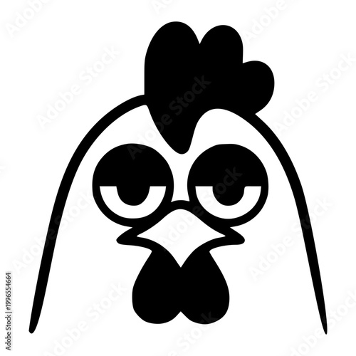 Surly Chicken Face Illustration