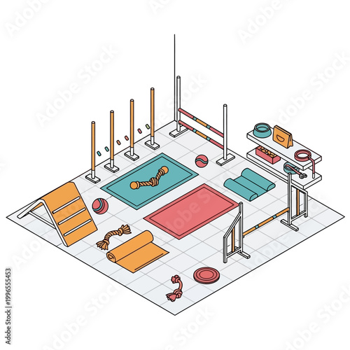 Gym equipment for strength training exercises.