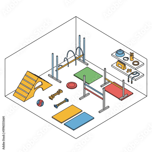 Dog Training Facility Equipment Interior.