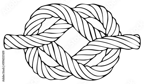 Intricate Line Art Illustration of a Nautical Knot