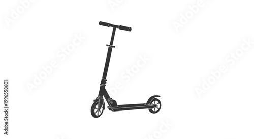 Black Electric Scooter with Foldable Design.