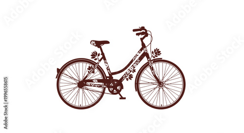 Vintage Bicycle with Red Frame and White Accents.