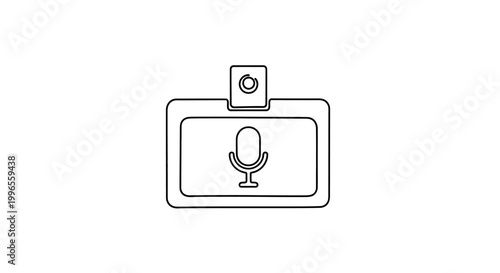 Microphone on a smartphone screen icon.
