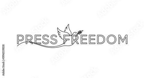 Press Freedom Symbol Design Illustration.