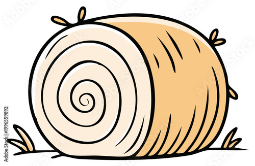 Cartoon Hay Bale Illustration