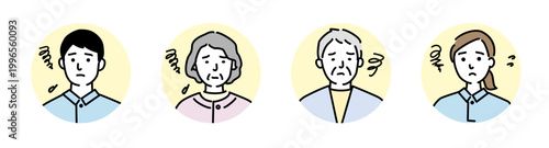 高齢者とケアスタッフ　アイコンセット