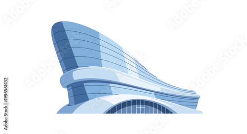 Modern architectural structure illustration isolated on white background