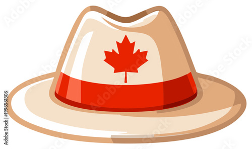 Classic style hat featuring a vibrant red maple leaf emblem representing Canadian culture and national pride