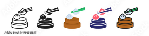 Dim Sum Multiple Style Icon Set Collection. 