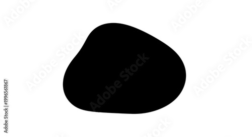 Black Stone or Rock Object Silhouette.