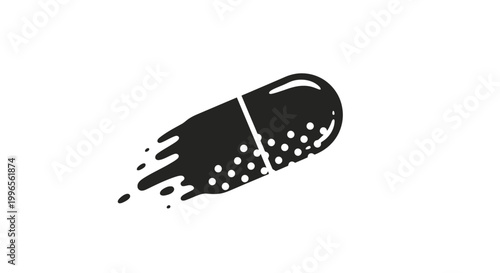 Black and White Capsule with Beads.