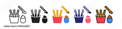 Churros Multiple Style Icon Set Collection. 