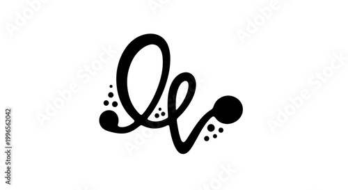 Black Handwritten Letter D and L.