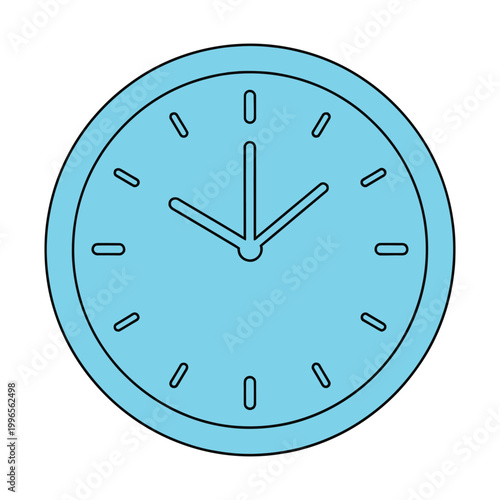 Simple blue clock icon isolated on white background