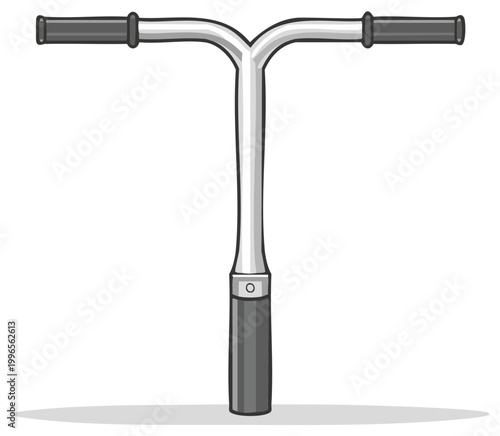 Silver Scooter Handlebars With Black Grips and T-Bar Design