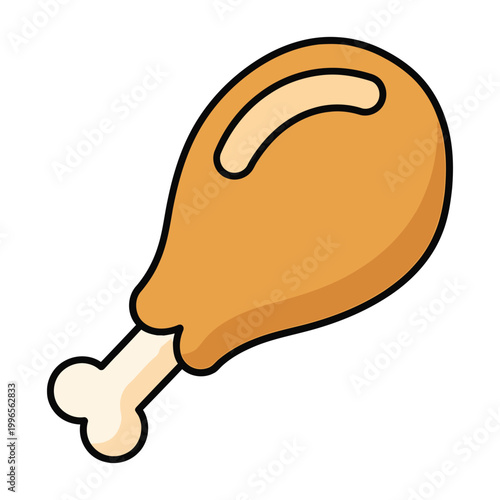 Cartoon fried chicken leg