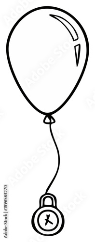 Balloon with lock illustration