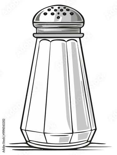 Cartoon Style Salt Shaker Container with Holes for Seasoning on a Diner Table