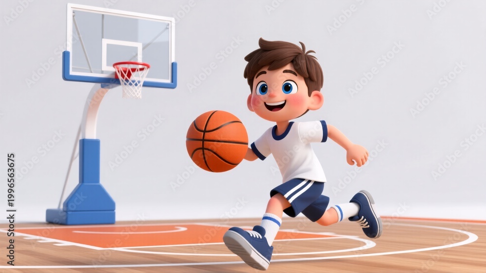 Naklejka premium basketball player with ball