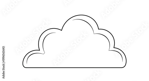 Simple cloud outline graphic on a white background for design elements