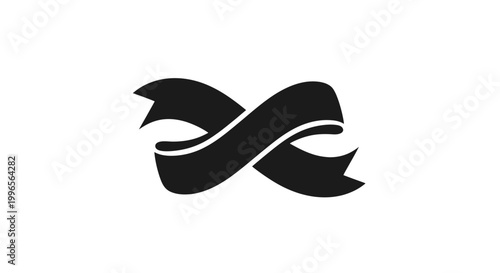 Black Ribbon Infinity Symbol Design Element.