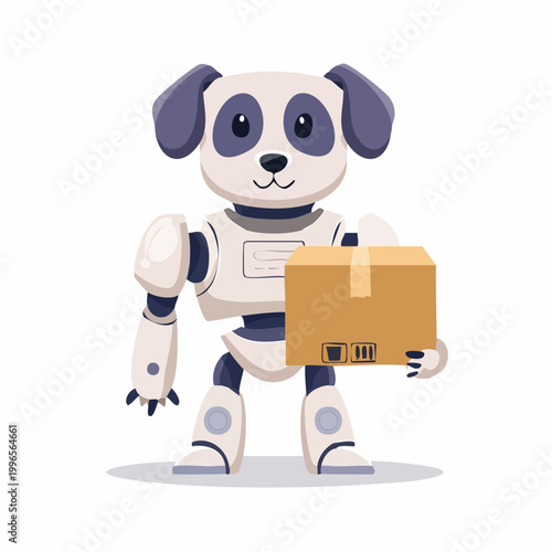 Robot Dog Holding Delivery Package