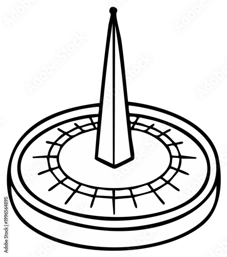 Vintage Sundial Clock Device Ancient Time Measurement Instrument