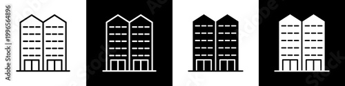 Hotel black and white icon design concept