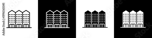 Apartment  black and white icon design concept