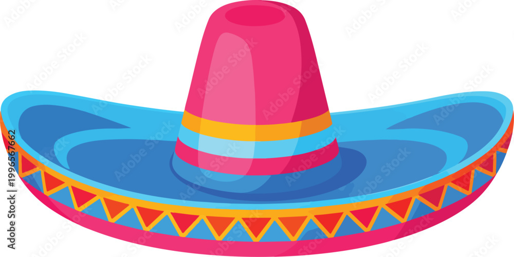 Obraz premium Mexican Sombrero Vector Illustration. Traditional Hat Icon for Cinco de Mayo Design.
