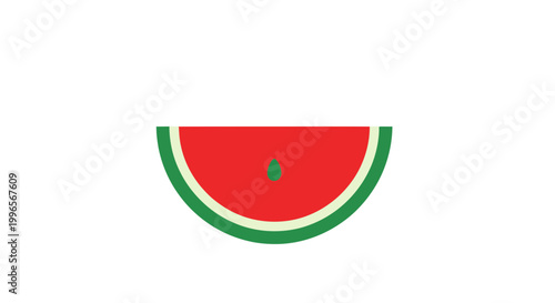 Watermelon Slice Illustration Simple Design Element.