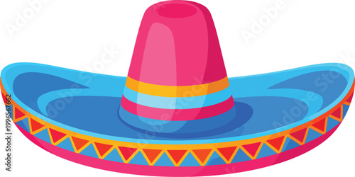 Mexican Sombrero Vector Illustration. Traditional Hat Icon for Cinco de Mayo Design.