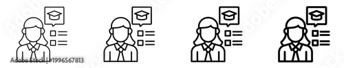 Student Profile  Icon Set Different Style Collection