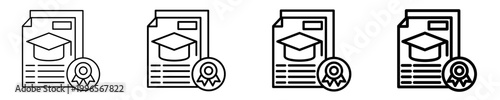 Academic Certificate  Icon Set Different Style Collection