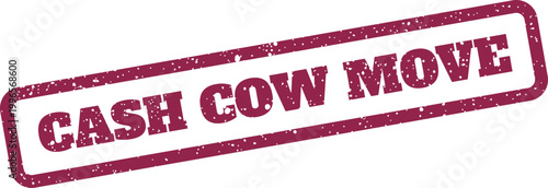 Obraz na plátně A grunge effect rectangular seal with CASH COW MOVE text, indicating a highly pr