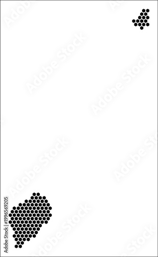 Sao Tome and Principe hexagon map. Plain black and white dotted shape template. Country tiny hexagon cells. Sao Tome and Principe flat honeycomb template. Vector Illustration.