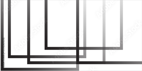 Perspective lines black stripes with 3d dimensional effect. Geometric vector abstract background