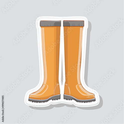 Orange Rubber Boots