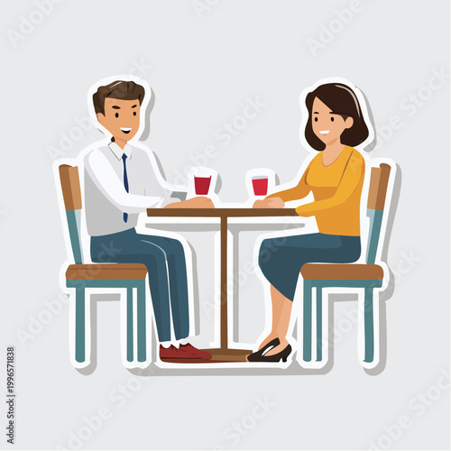 Couple Enjoying Drinks at a Table