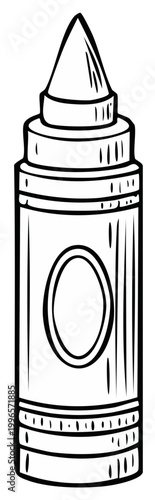 Drawing of a pointed top dispenser bottle with label space