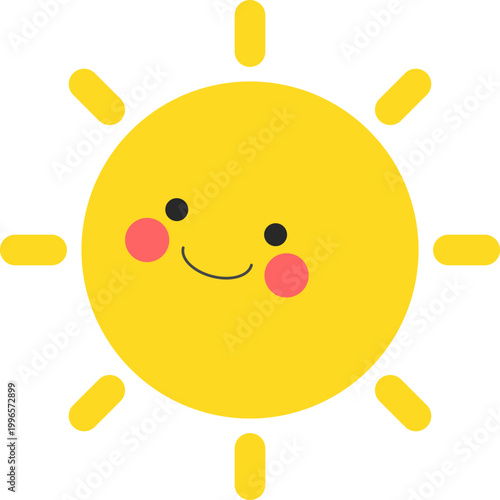귀여운 노랑 행복한 햇님 캐릭터