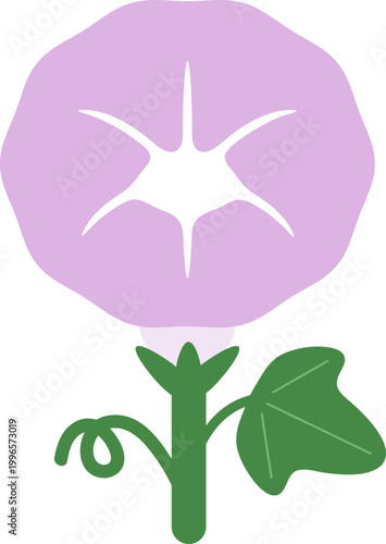 심플하고 귀여운 연보라 나팔꽃