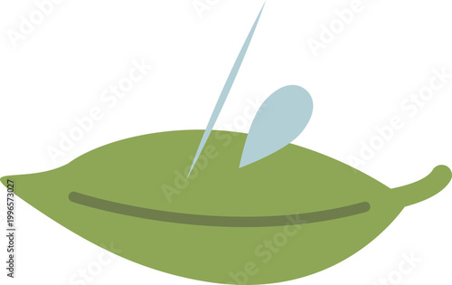 비오는날 빗방울이 떨어지는 나뭇잎