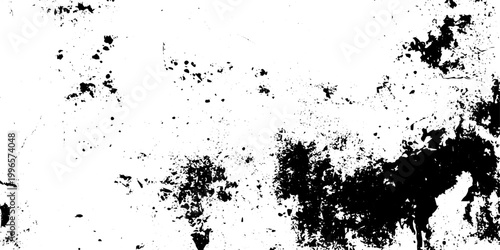Black and White Grunge Texture Vector with Distressed Splatter and Aged Surface Effects