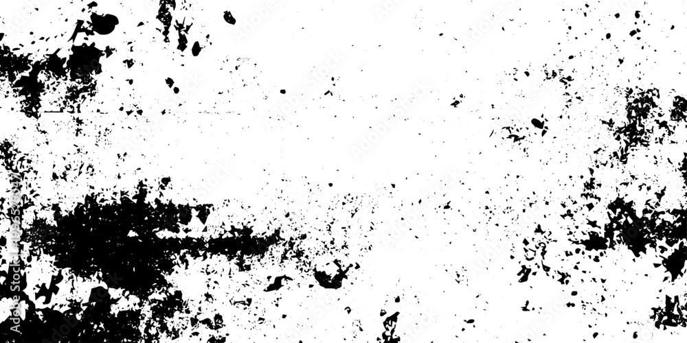 Fototapeta premium Black and White Heavy Grunge Vector Texture with Distressed Ink Splatter and Grain Effects