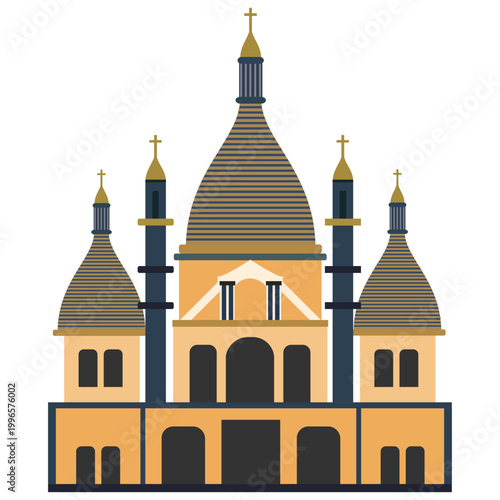 Architectural Serenity: An Illustration of an architectural marvel. The building's intricate facade stands as a testament to historical architectural.